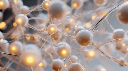 interconnected glowing pods for microservices and distributed systems architecture  