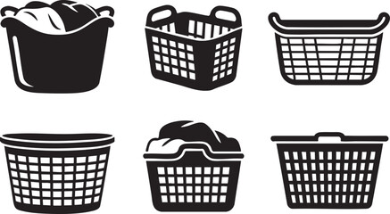 collection of laundry baskets with different designs