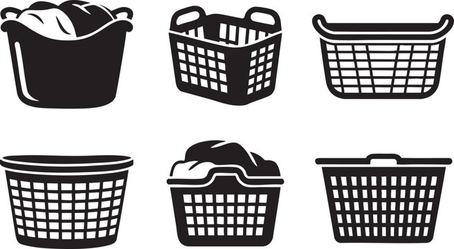 collection of laundry baskets with different designs