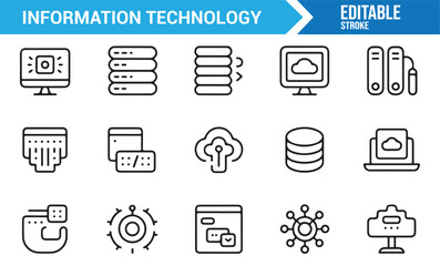 IT services and software engineering icons set