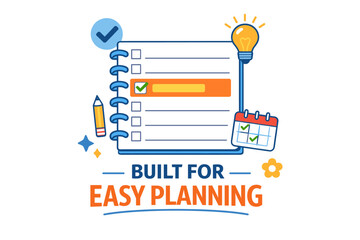 Organized planner with checklist and calendar for efficient task management