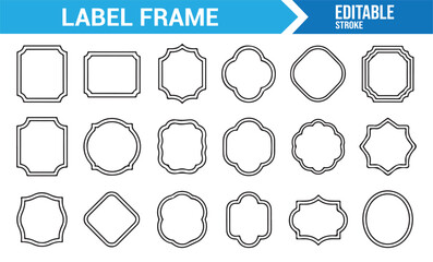 UI friendly outline label and badge shapes set