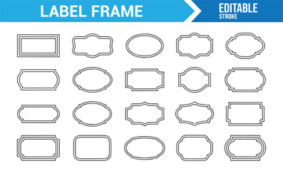 Classic and modern label borders editable icon set