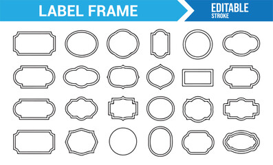 Outline badge shapes and label borders vector collection