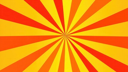 Dynamic sunburst pattern with radiating yellow and orange rays.