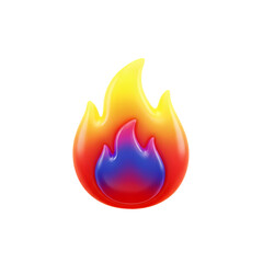 Vibrant flame emoji with gradient colors on black background