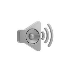 Modern speaker icon with sound waves on black background