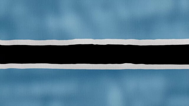 Waving Botswana Flag Animation with Detailed Fabric Texture and Ripples for Patriotic and National Day Celebrations Background