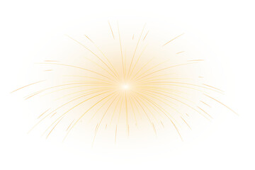 Obraz premium Luxurious gold fireworks in night sky with bright starbursts, glowing spark showers, and warm shimmering trails perfect for New Year, weddings, and elegant festive designs on transparent background 
