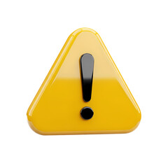 Warning sign with exclamation mark on black background