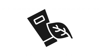 Animated cosmetic cream tube representing eco-friendly beauty, natural ingredients, and sustainable skincare. 