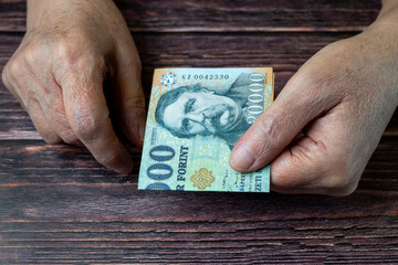 Hungarian Forint In Elderly Hands