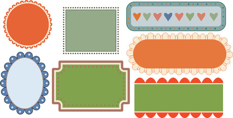 set of vintage labels