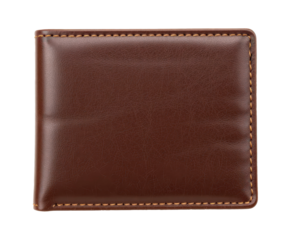 Premium Brown Leather Wallet Close-Up.