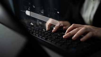 Search engine interface for accessing digital information and online data. Search engine finds data, search engine supports research, drives marketing, search engine improves SEO. Latch