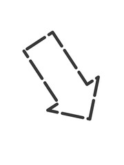 Arrow icon design in dashed outline style. Vector illustration.