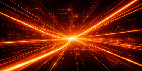 Vibrant night city road featuring abstract light trails and glowing energy patterns with a bright laser burst and magic stardust design © NUR 0.2