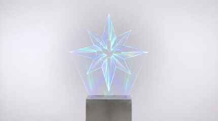 Abstract glass star with dove symbol