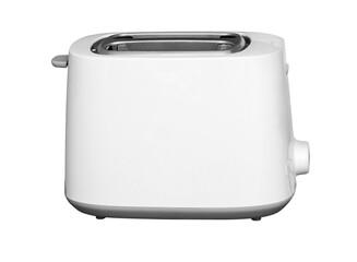 White electric toaster appliance for kitchen breakfast bread
