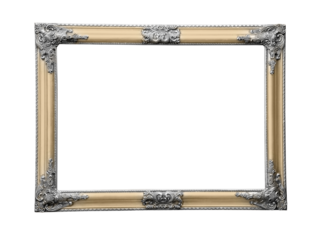 Ornate gold and silver vintage picture frame