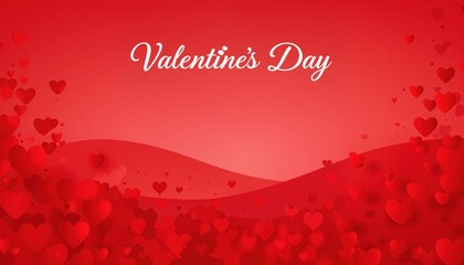 Valentines day background banner - abstract panorama background with red hearts - concept love
