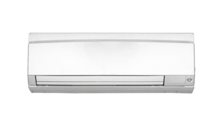 White split system air conditioner providing indoor climate control