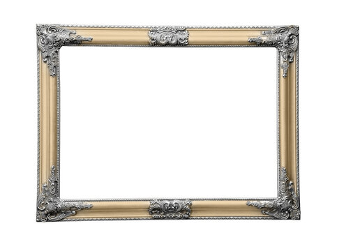 Ornate gold and silver vintage picture frame