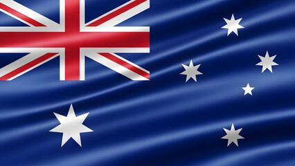 Australian flag waving in the wind