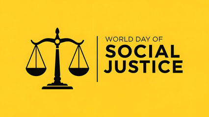 World day of social justice february 20 poster with scale