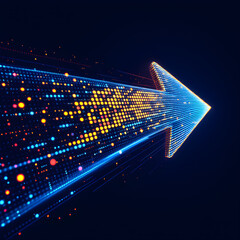 Futuristic High Speed Digital Arrow Representing Growth and Progress
