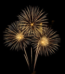 Fototapeta premium Golden fireworks display