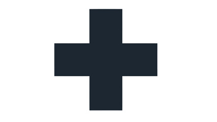 Obraz premium Dark blue geometric plus sign on white background clean minimalist abstract EPS10 Stock.eps