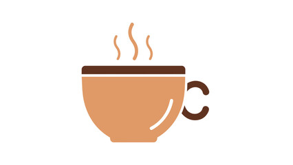 Obraz premium Stylized graphic illustration of a steaming hot beverage cup, perfect for morning coffee or tea icons