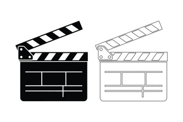 Fototapeta premium Movie Production Film Clapperboard Slate Icon Collection