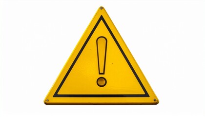 Yellow triangular warning sign with black exclamation mark and smudges, symbolizing caution and hazard.