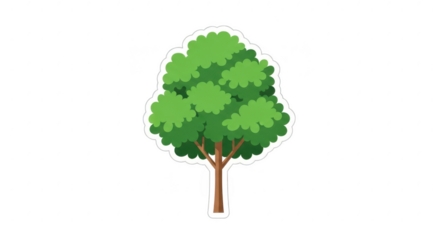 Green tree illustration isolated on transparent background isolated on transparent background