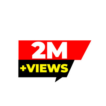 2M audience celebration emblem, digital engagement symbol, broadcast milestone badge, viral traffic icon, media tracker, creator spotlight