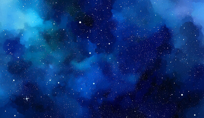 Cosmic Nebula with Stars and Luminous Clouds space