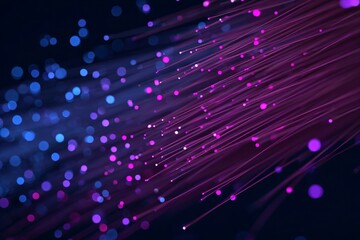 Fototapeta premium Colorful abstract representation of light trails in blue and purple shades.