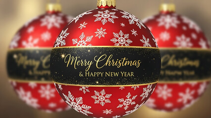 Merry christmas and happy new year ornaments