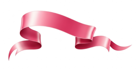 Pink ribbon isolated on transparent background isolated on transparent background