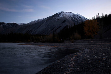 Mountains at Muncho Lake in Canada
