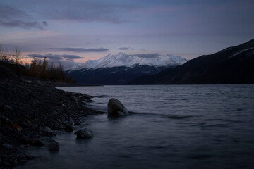 Mountains at Muncho Lake in Canada