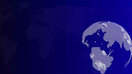 Digital Earth globe rotating animation, News background seamless loop, breaking news studio background, News background with world map earth globe. Motion graphics of world map icon. 4k - Powered by Adobe