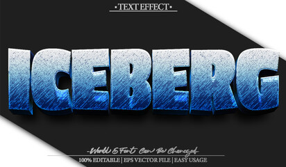 Iceberg Ice Winter Frost Glacier Frozen Cold Text Effect Editable Alphabet