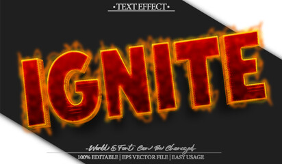 Ignite Fire Flame Blaze Heat Spark Text Effect Editable Alphabet