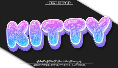 Kitty Cat Kitten Cute Playful Feline Adorable Text Effect Editable Alphabet