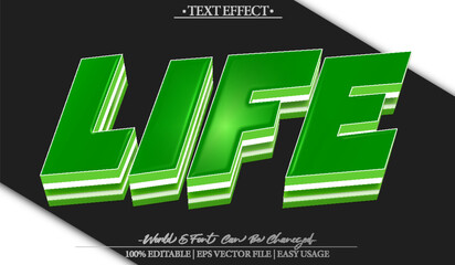 Life Vitality Energy Growth Happiness Journey Text Effect Editable Alphabet