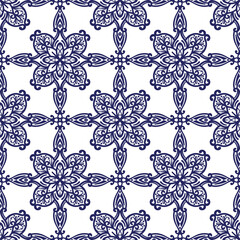 Fototapeta premium vintage seamless pattern inspired by art nouveau floral motifs, featuring elegant botanical with ornate lines and symmetry, perfect for textile, wallpaper, packaging, fabric, and stationery design