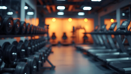 modern gym interior neon lighting exercise equipment